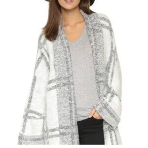 Free People Chunky Open Front Windowpane Plaid Sweater XS/S